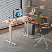 Стол WellDesk Prime 1300x675х18 с электроприводом (белый/сосна аланд полярная)
