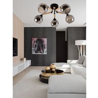 Припотолочная люстра Mirastyle MH-1570B/5 BK+FGD+WOOD