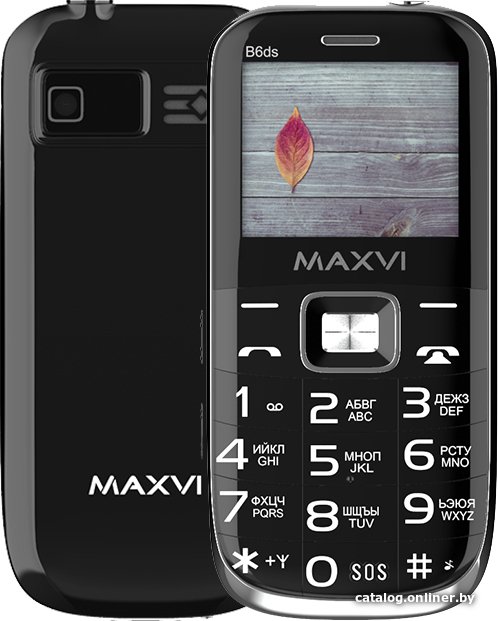 Кнопочный телефон Maxvi B6ds (черный)