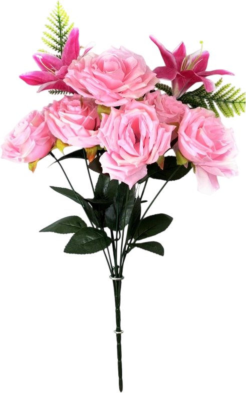 

Искусственный букет KlrBy Роза и лилия с добавками СН36роз