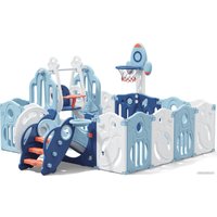 Игровой манеж UNIX kids SUPREME Space 160x160 Blue с качелями