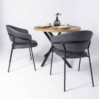 Стул с подлокотниками Алвест AV 433 (графитовая замша Kiprus 13/черный)