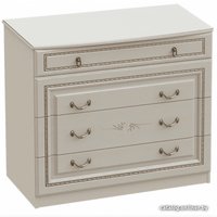 Комод Мебельград Николь с 4 ящиками (ясень жемчужный-ваниль)