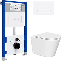 Унитаз подвесной Lauter Longer 2110822 с кнопкой 219702HD (узкая, белый)