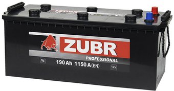 Автомобильный аккумулятор Zubr Professional МАЗ болт R+ (190 А·ч)