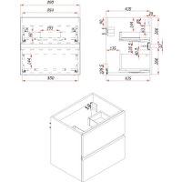  ЗОВ Тумба под умывальник со столешницей Лира 90 (адриатик/белая столешница)
