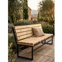 Скамейка N3 Лофт Garden со спинкой 200x50x82 (коричневый)