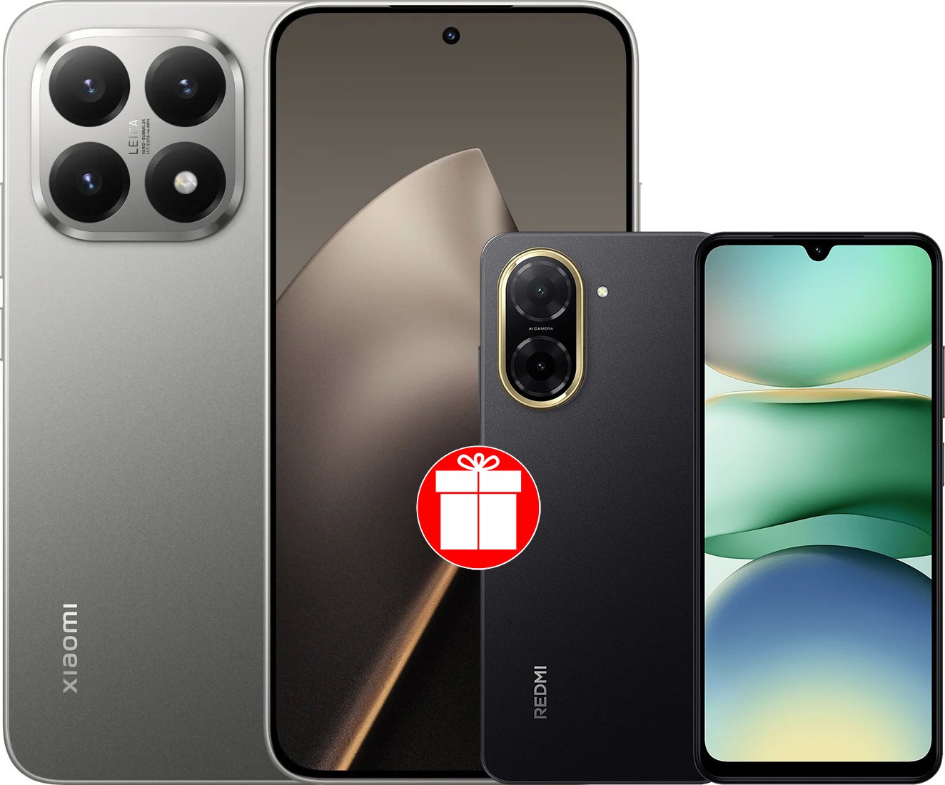 

Телефон Xiaomi 15T 12GB/512GB международная версия (серый) + Xiaomi Redmi A5 4GB/128GB (полуночный черный) по акции