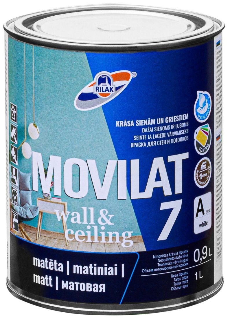 

Краска Рижский лакокрасочный завод Movilat 7 База 3 0.9л