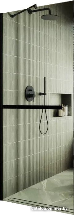 Душевая стенка MaybahGlass 195x119MGD-714-6у (прозрачное стекло/черный)