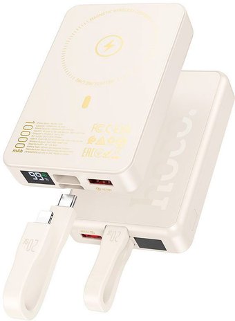 Внешний аккумулятор Hoco Q24 10000mAh (молочный)