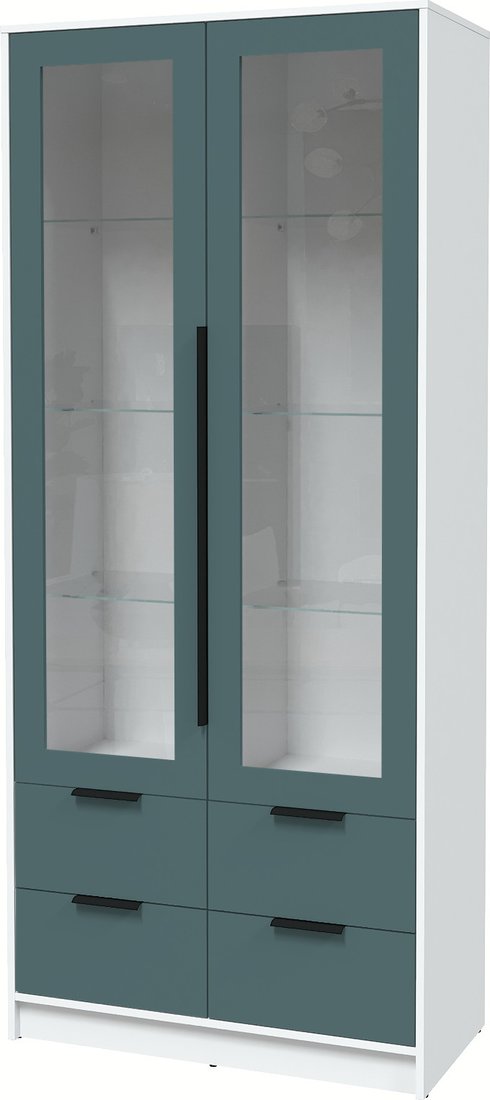 

Шкаф-витрина Интерлиния Концепт КТ-ШВ2 Глосс (белый платинум/верде)