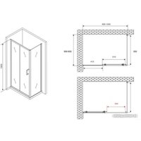 Душевой уголок Abber Schwarzer Diamant AG301005-S605