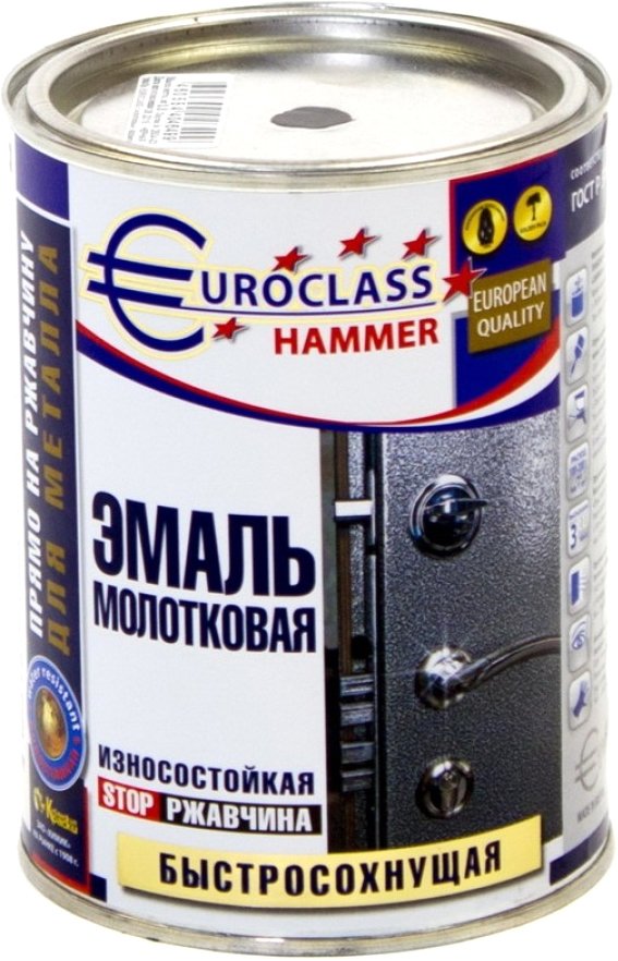 

Эмаль Euroclass молотковая (синий, 0.8 кг)