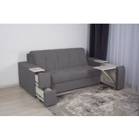 Диван DiArt Джаз 1400 с подлокотниками Бруклин (велюр Selfie grey/прав/крафт)