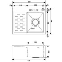 Кухонная мойка РМС MRK-6350R (с дозатором)