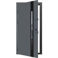 Металлическая дверь Guard Inox Black 2 96x205 (левая, Ral 7016/экосатин белый) в Бресте