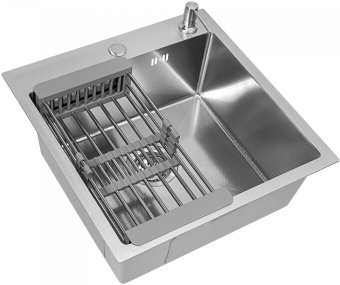 Кухонная мойка Diamond 500*500, коландер, дозатор SATIN DECOR