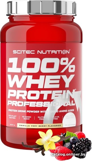 Протеин комплексный Scitec Nutrition 100% Whey Protein Professional (ваниль/ягода, 920 г)
