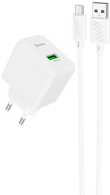 

Сетевое зарядное Hoco CS12A microUSB (белый)