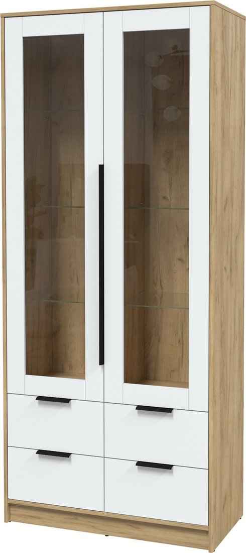 

Шкаф-витрина Интерлиния Концепт КТ-ШВ2 (белый платинум/дуб золотой)