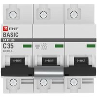 Выключатель автоматический EKF Basic ВА 47-100 3P 35А (C) 10kA в Бресте