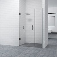 Стеклянная шторка для ванны RGW Hotel HO-02B 350601209-14 (черный/прозрачное стекло)