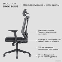 Кресло Evolution ERGO BLISS Black (черный) в Гродно