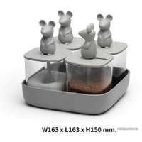 Набор емкостей Qualy Mouse Seasoning QL10366-CL-GY