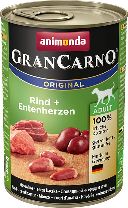 

Консервированный корм для собак Animonda GranCarno Original Adult с говядиной и сердцем утки 800 г