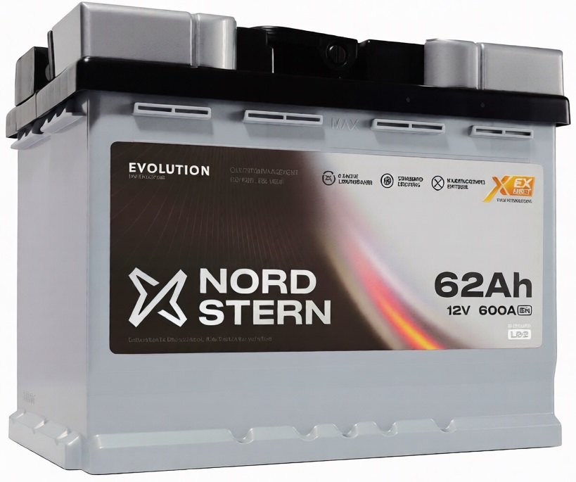 

Автомобильный аккумулятор Nordstern R+ (62 А·ч)