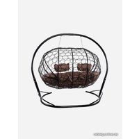 Подвесной диван M-Group Лежебока 11180405 (с черным ротангом/коричневая подушка)