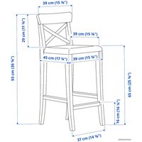 Стул Ikea Ингольф 604.787.63 (коричнево-черный/нольхага серо-бежевый)