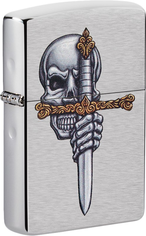 

Зажигалка Zippo Brushed Chrome Sword Skull Design 49488