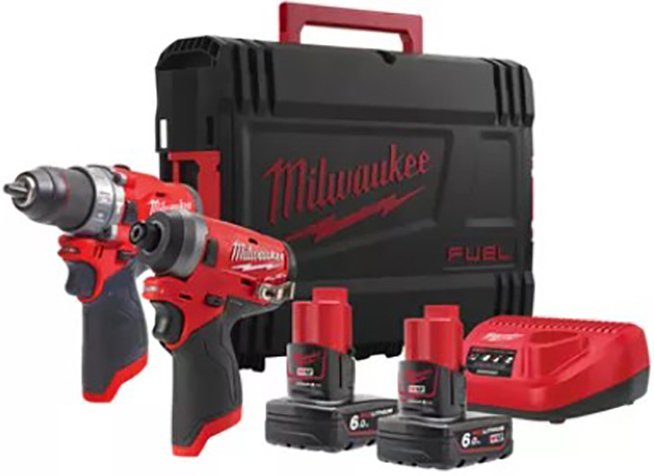 

Milwaukee M12 FPP2A-602X 4933459810 (шуруповерт, винтоверт, 2 АКБ, кейс)