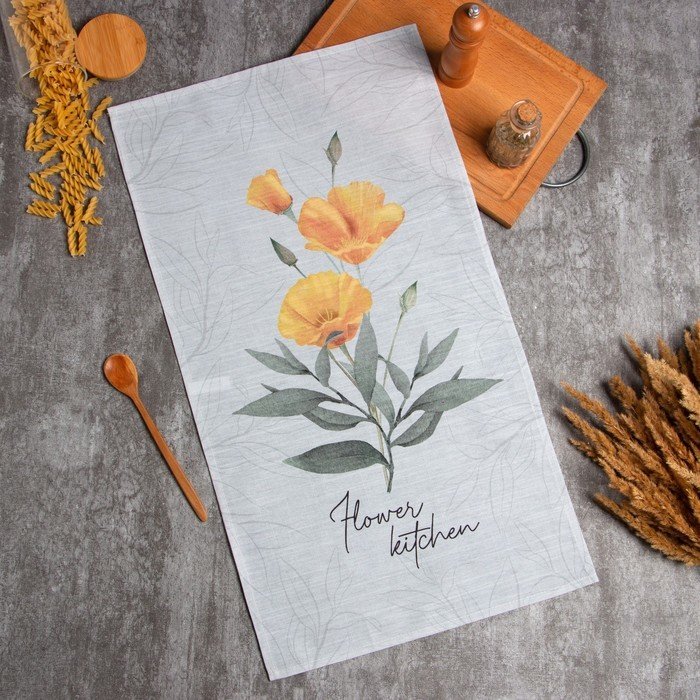 

Полотенце Этель Yellow poppies 9322496 (желтый/серый)