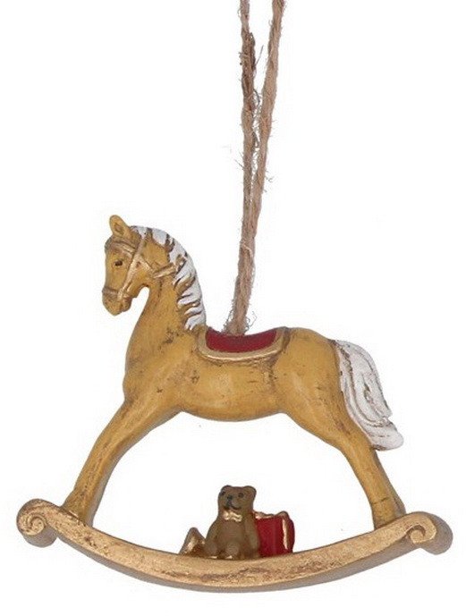 

Елочная игрушка Gisela Graham Toy Box Лошадка-качалка 15611_1 (золото)