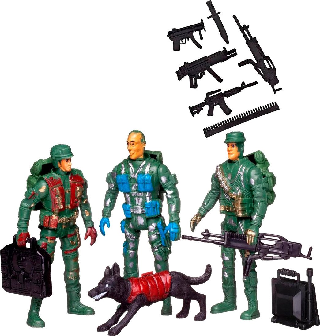 

Набор фигурок ABtoys Три солдата с собакой PT-01794