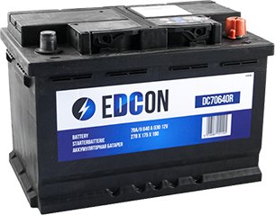 

Автомобильный аккумулятор EDCON DC70640R (70 А·ч)