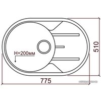 Кухонная мойка Tolero R-116 (серый)