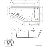 Ванна Riho Geta 170x90 BA89005 (левая, с экраном, без ножек)