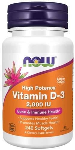Витамин Now Foods Vitamin D-3 2000 IU (240 капсул)