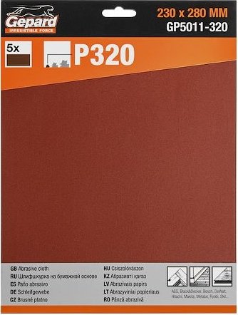 

Набор шлифлистов Gepard GP5011-320 (5 шт)