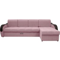 Угловой диван Сириус Лидер-6 с оттоманкой ППУ 300x165 (Eva 14 велюр темно-розовый)