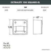 Уличный накладной светильник Fumagalli Leti 3S3.000.000.WYG1L