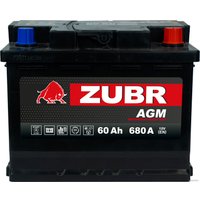 Автомобильный аккумулятор Zubr AGM R+ Турция (60 А·ч) в Солигорске