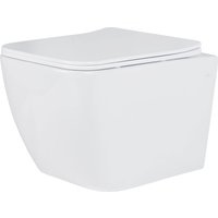 Унитаз подвесной Roxen Cube Bidet One Rimless 6 в 1 StounFix Dual Fresh 508149 (кнопка: черный матовый)