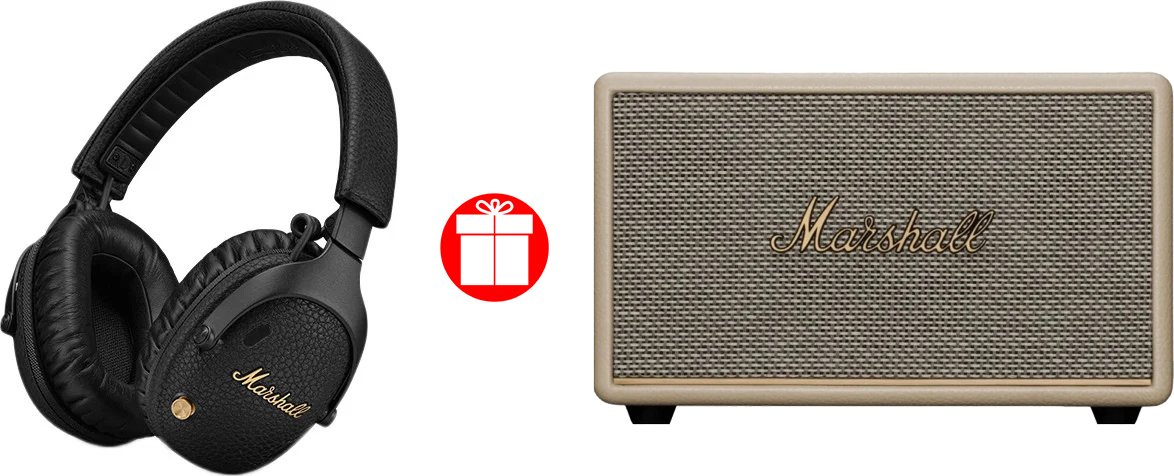 Наушники Marshall Monitor III ANC + беспроводная колонка Marshall Acton III (кремовый) по акции