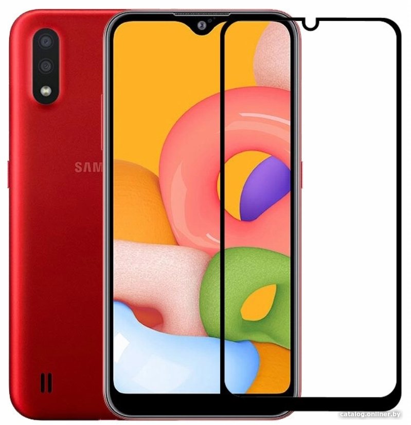 Защитное стекло Case Full Glue для Galaxy A01 (черный)
