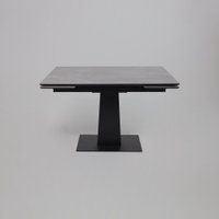 Кухонный стол Lepremo AV 2119 МДФ+керамика раздвижной 1200-1800x800 (серый матовый Larka Grey/черный)